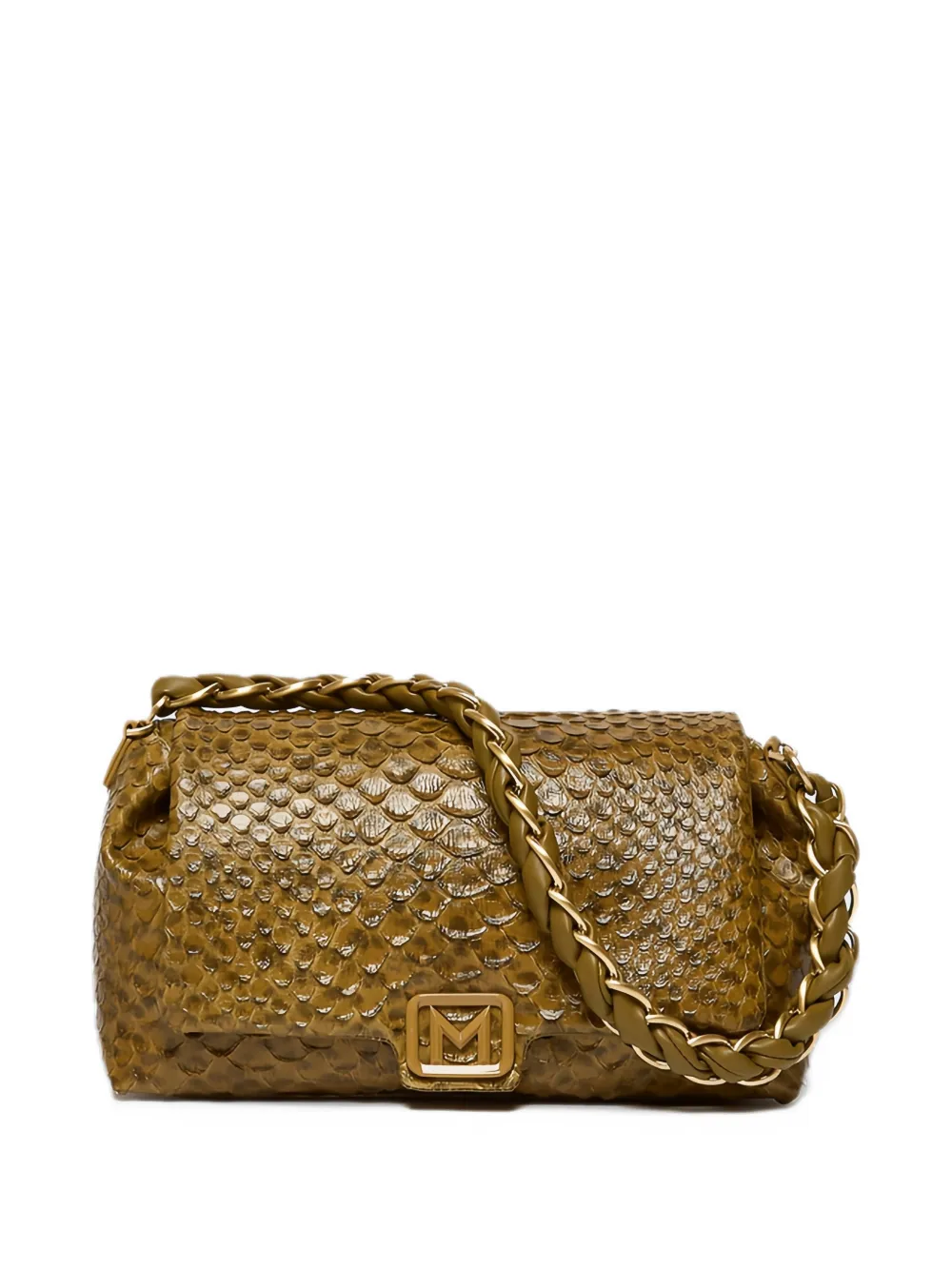Marella medium Le Muse snake-effect braided-strap tote bag Groen