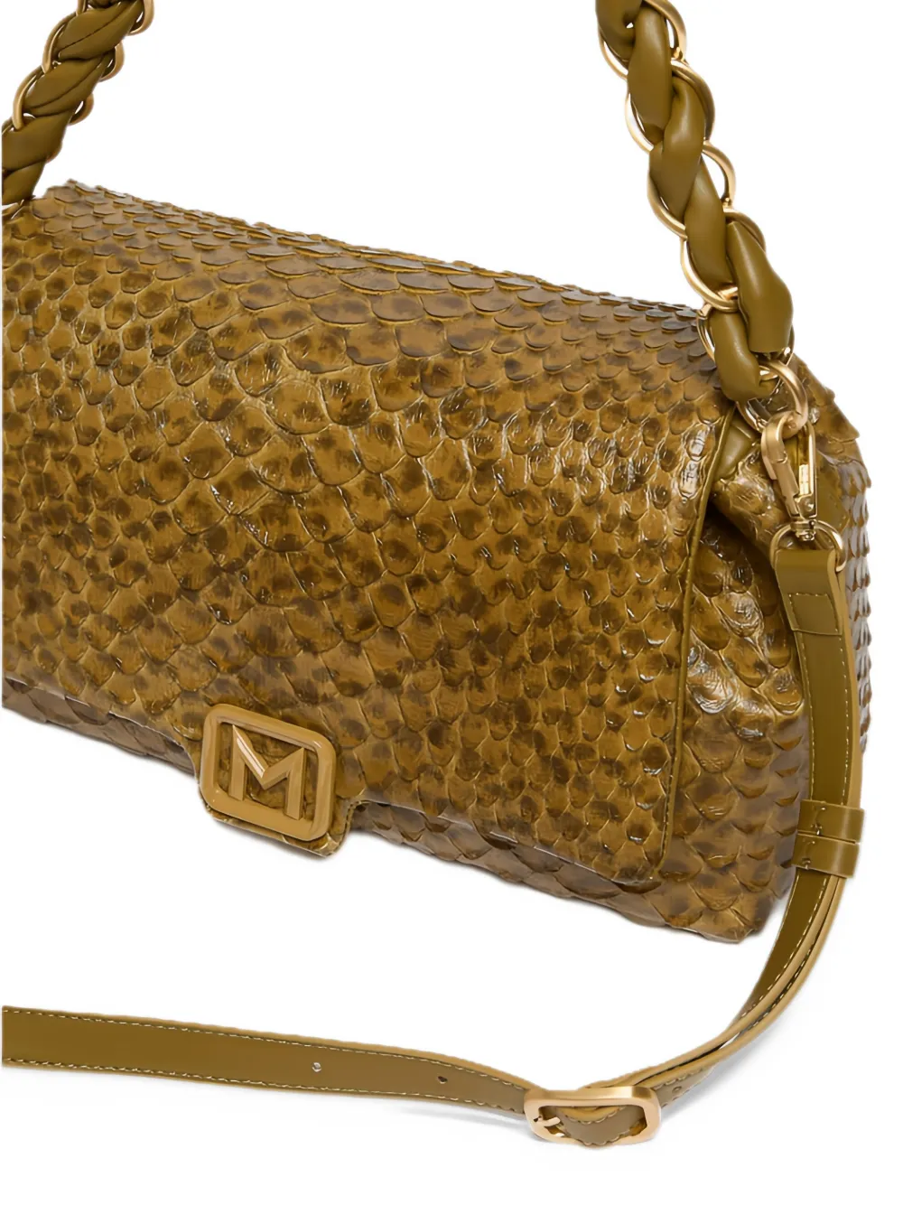 Marella medium Le Muse snake-effect braided-strap tote bag Groen