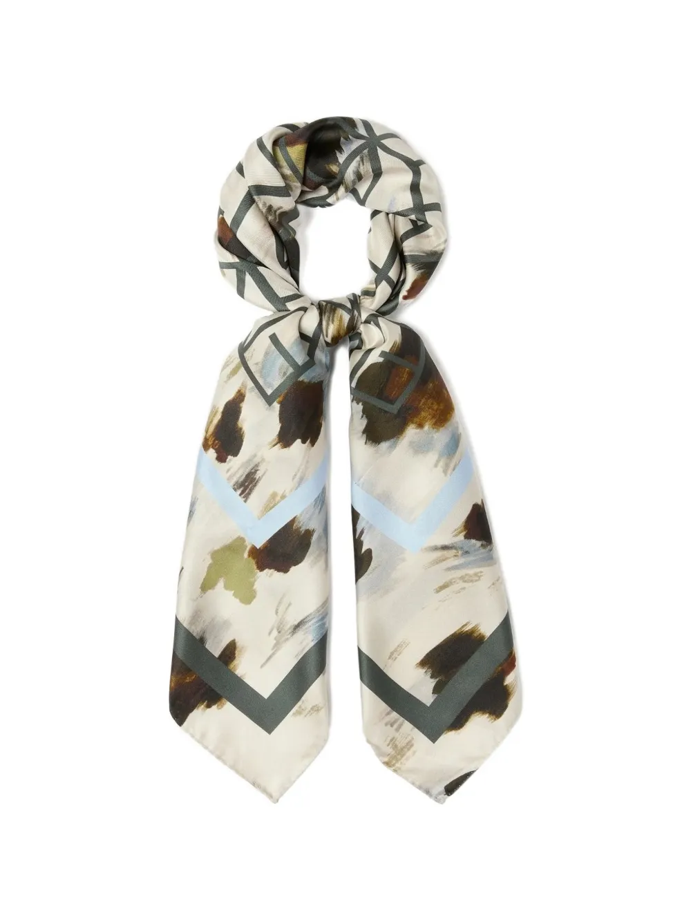 EMME abstract-print silk scarf - Toni neutri