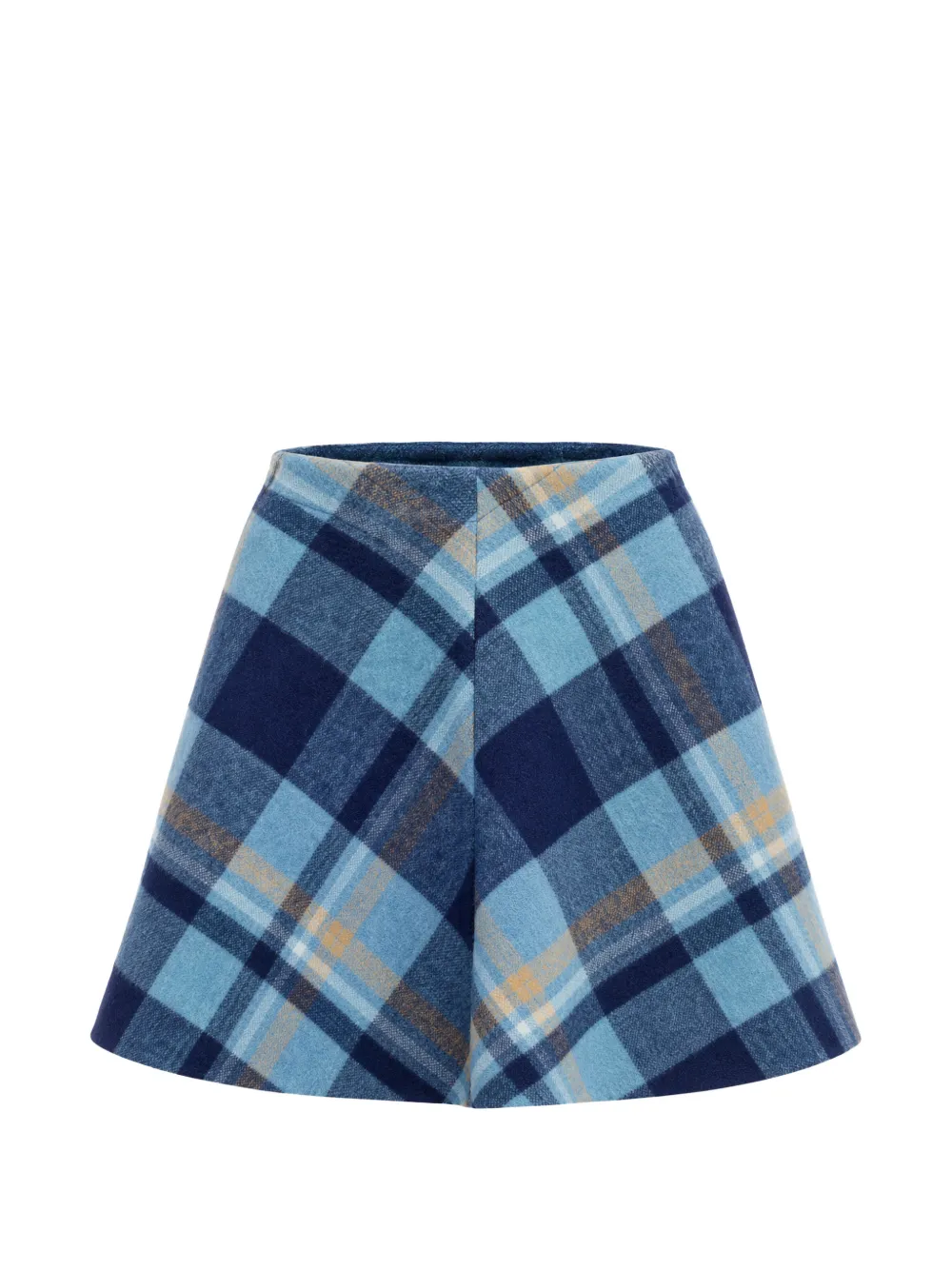 Semicouture Paula geruite mini-rok met A-lijn Blauw