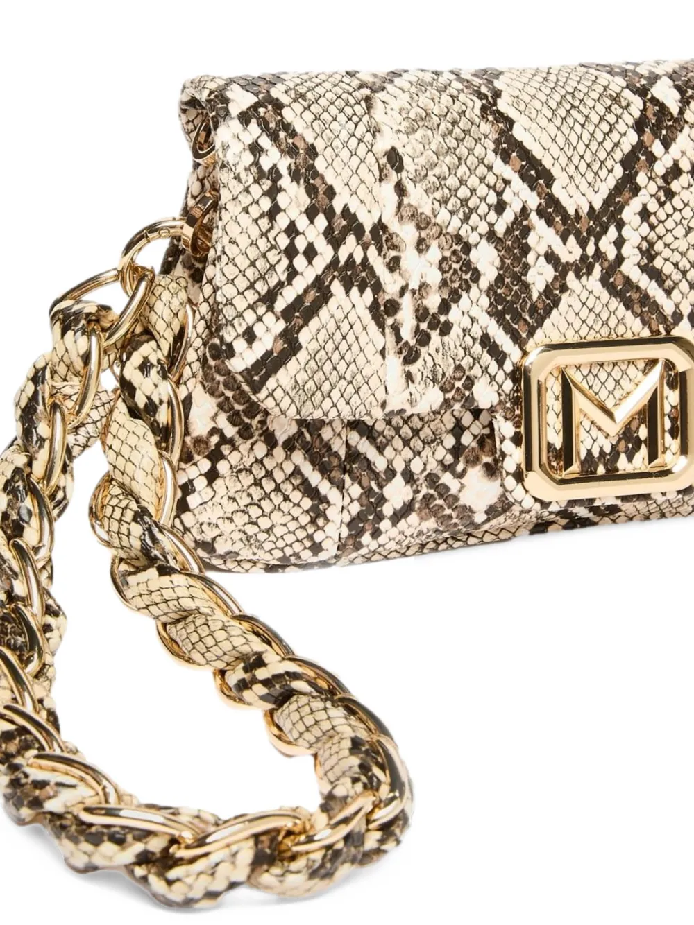 Marella mini Le Muse snakeskin-effect chain-link clutch bag Beige