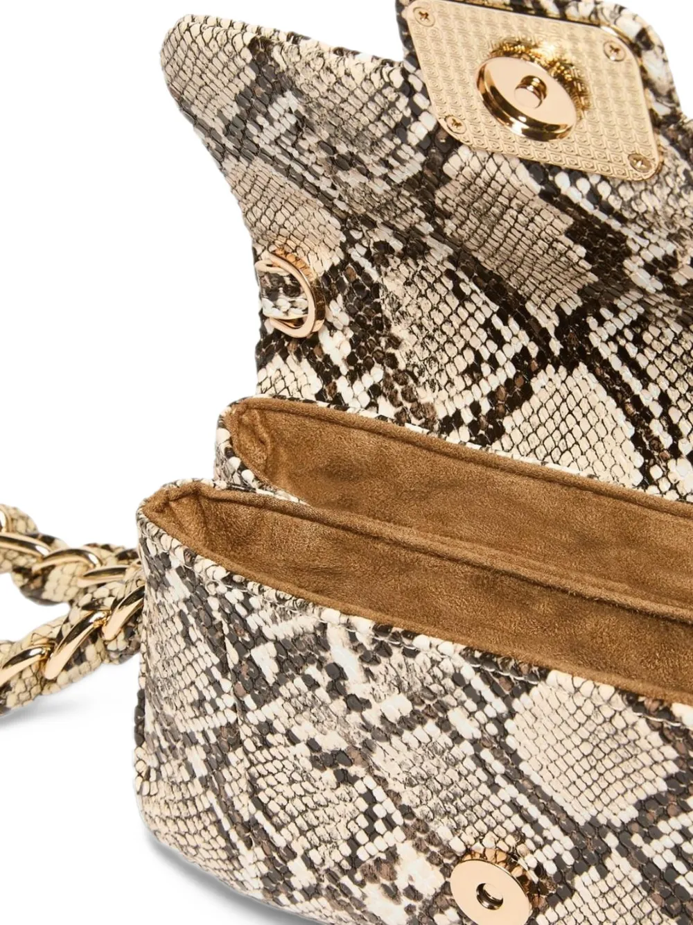 Marella mini Le Muse snakeskin-effect chain-link clutch bag Beige