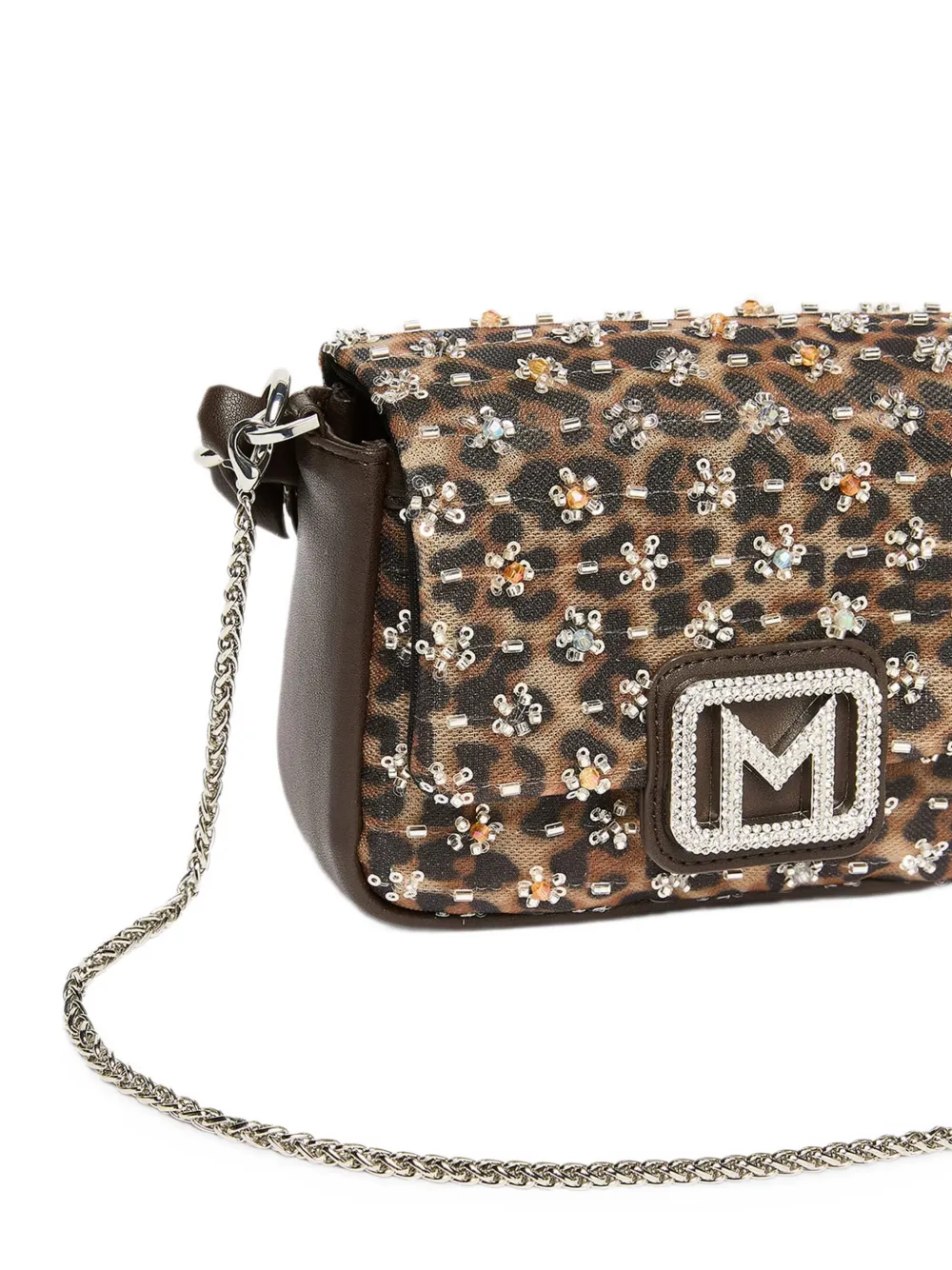Marella leopard-print embellished tote bag Bruin