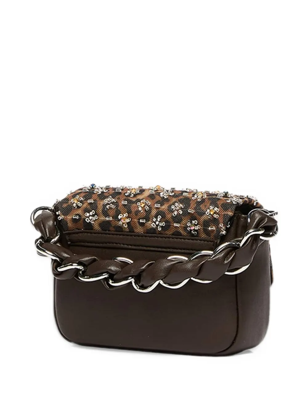 Marella leopard-print embellished tote bag Bruin