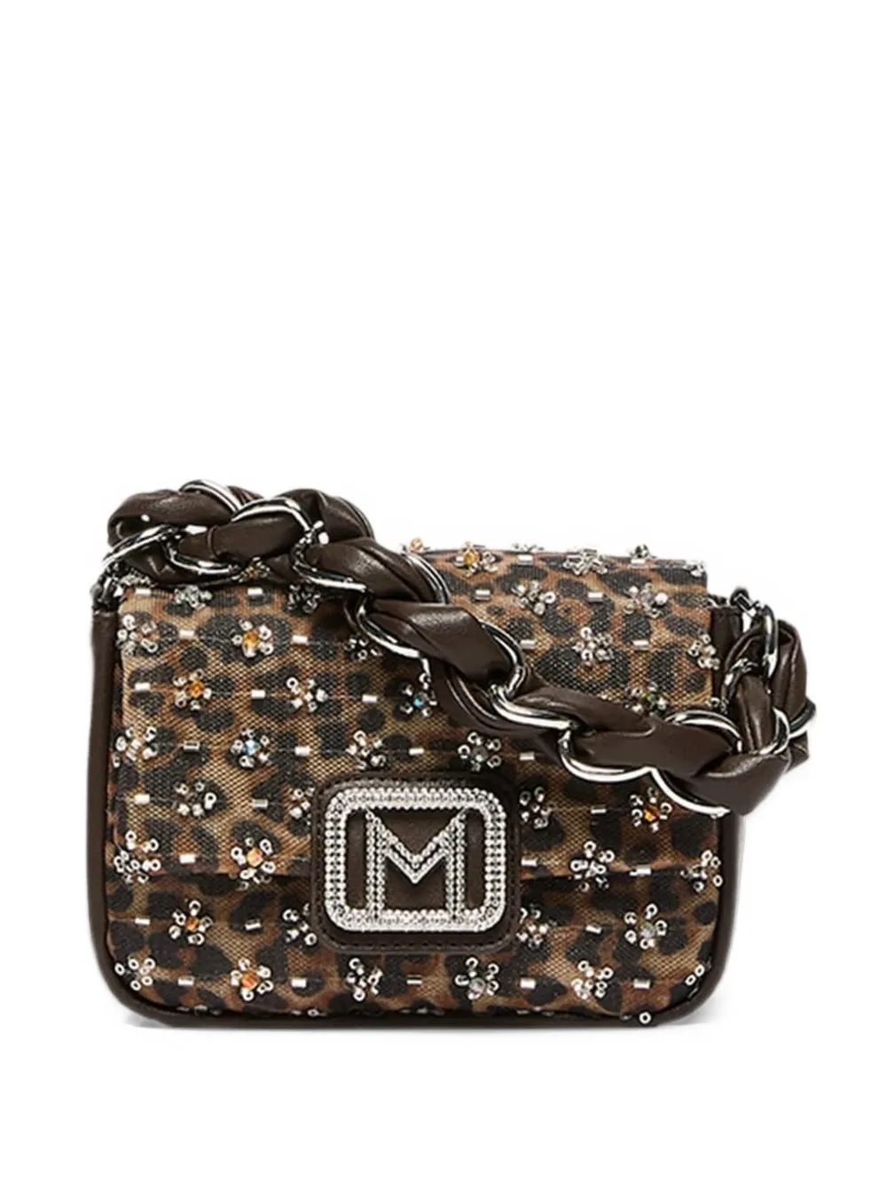 Marella leopard-print embellished tote bag Bruin