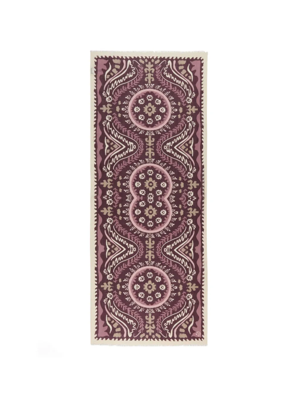 Marc O'Polo all-over-print frayed-edge scarf - Rosa