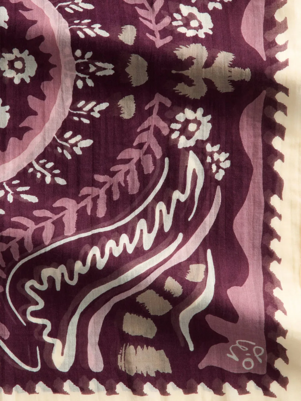 Marc O'Polo all-over-print frayed-edge scarf Roze