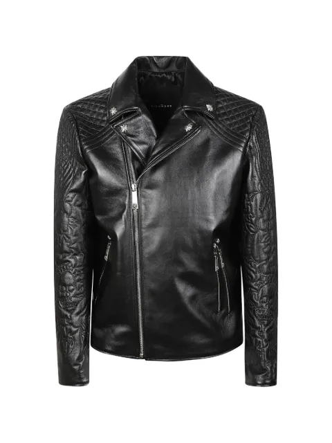 John Richmond quilted-detail leather jacket