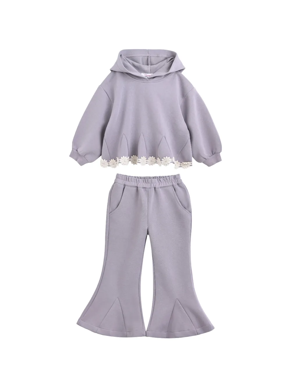 Sweet Cactus lace-trim tracksuit set (set of two) - Viola