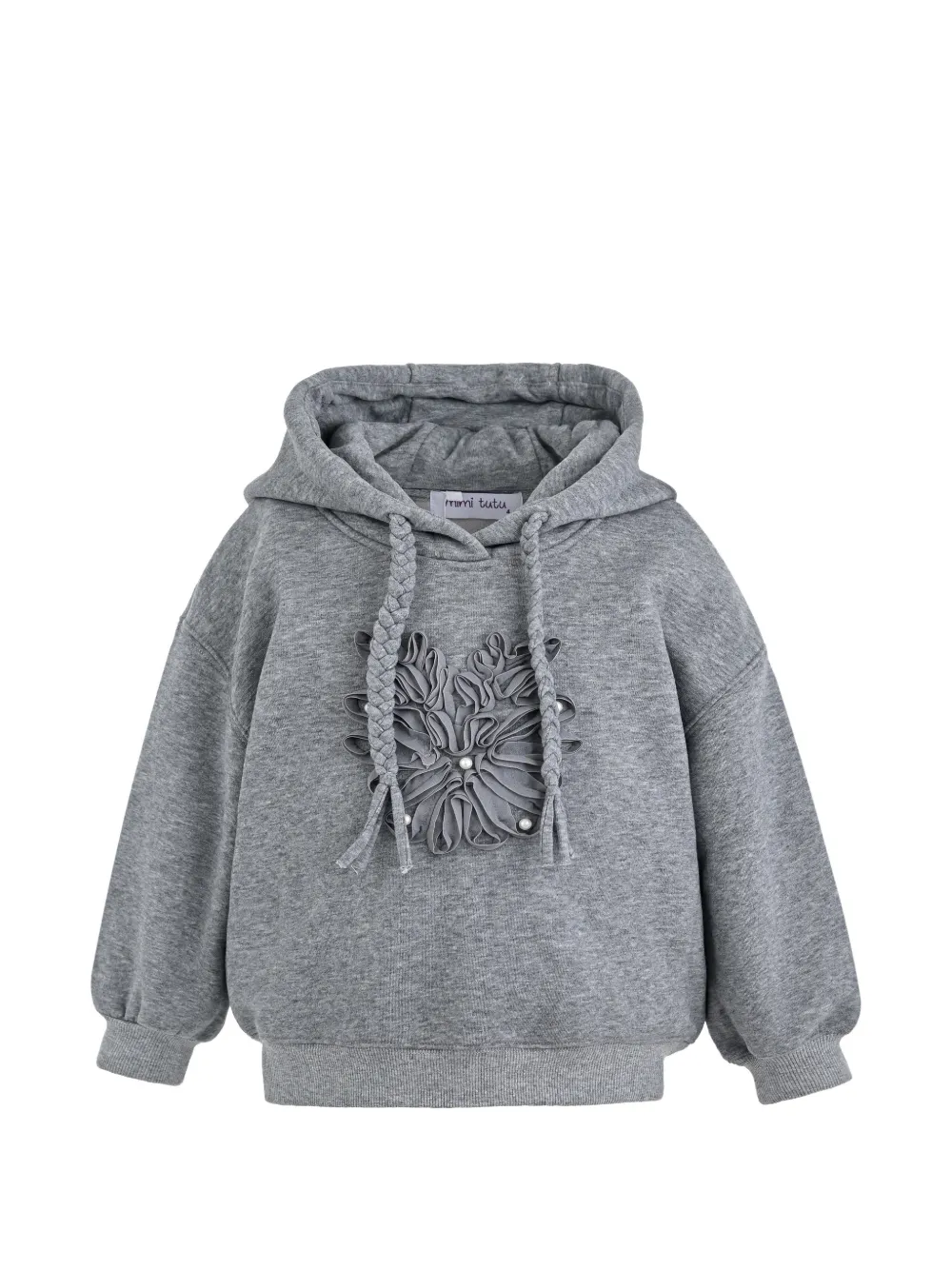 Mimi Tutu embellished ruffled hoodie - Grey