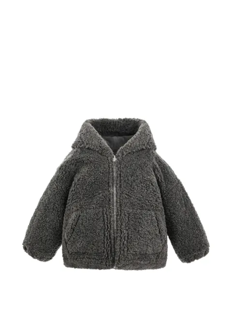 Moustache fleece hooded jacket