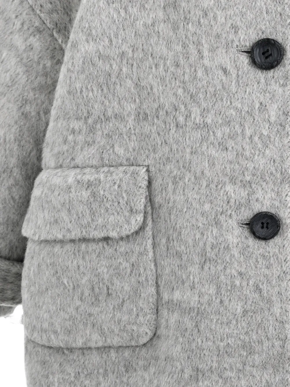Moustache hooded wool coat Grijs