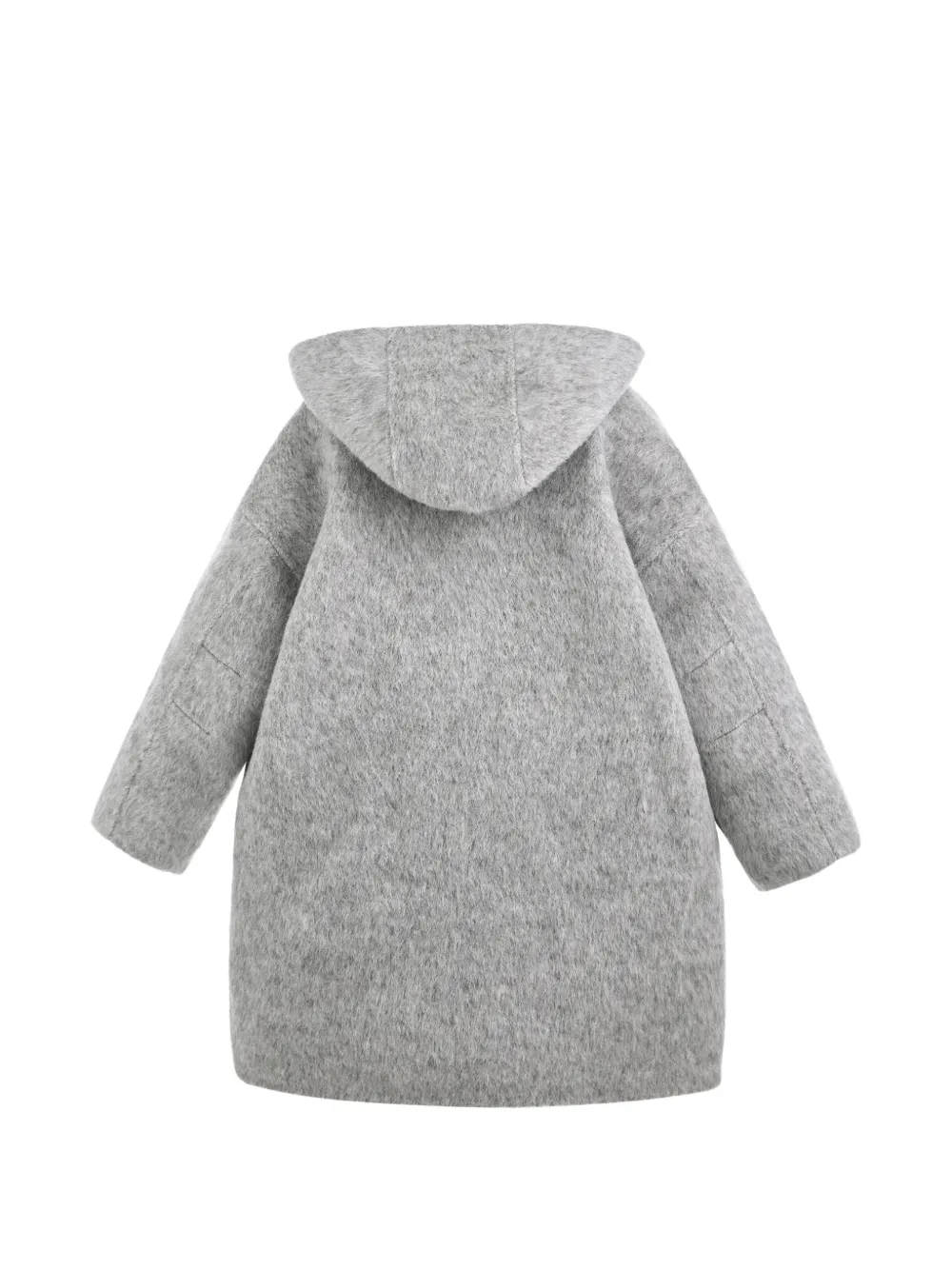 Moustache hooded wool coat Grijs