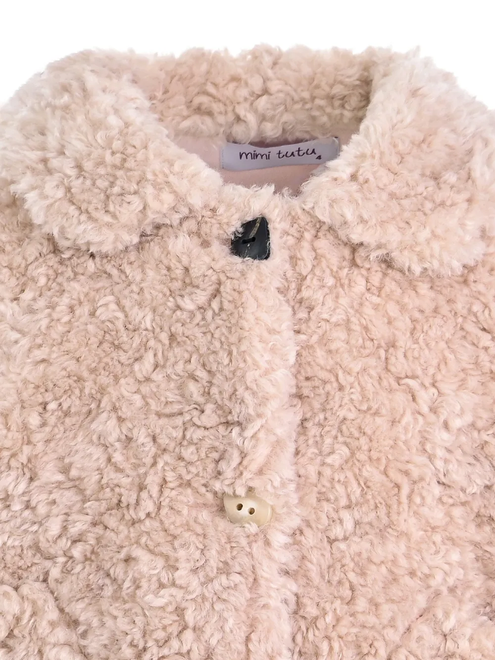Mimi Tutu teddy-texture coat Beige