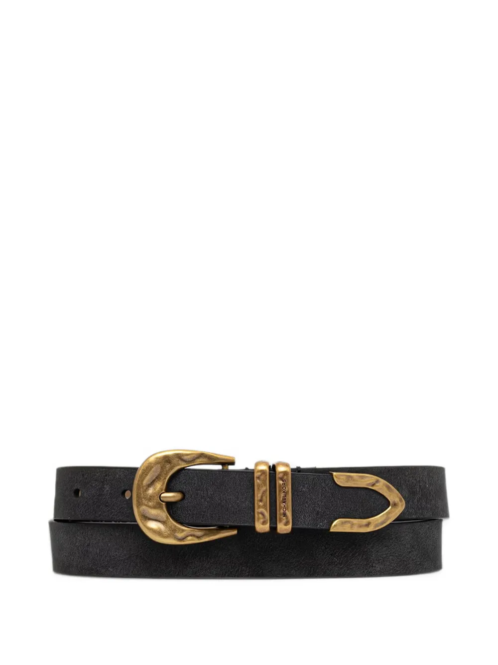 Michael Kors hammered-effect buckle belt Zwart