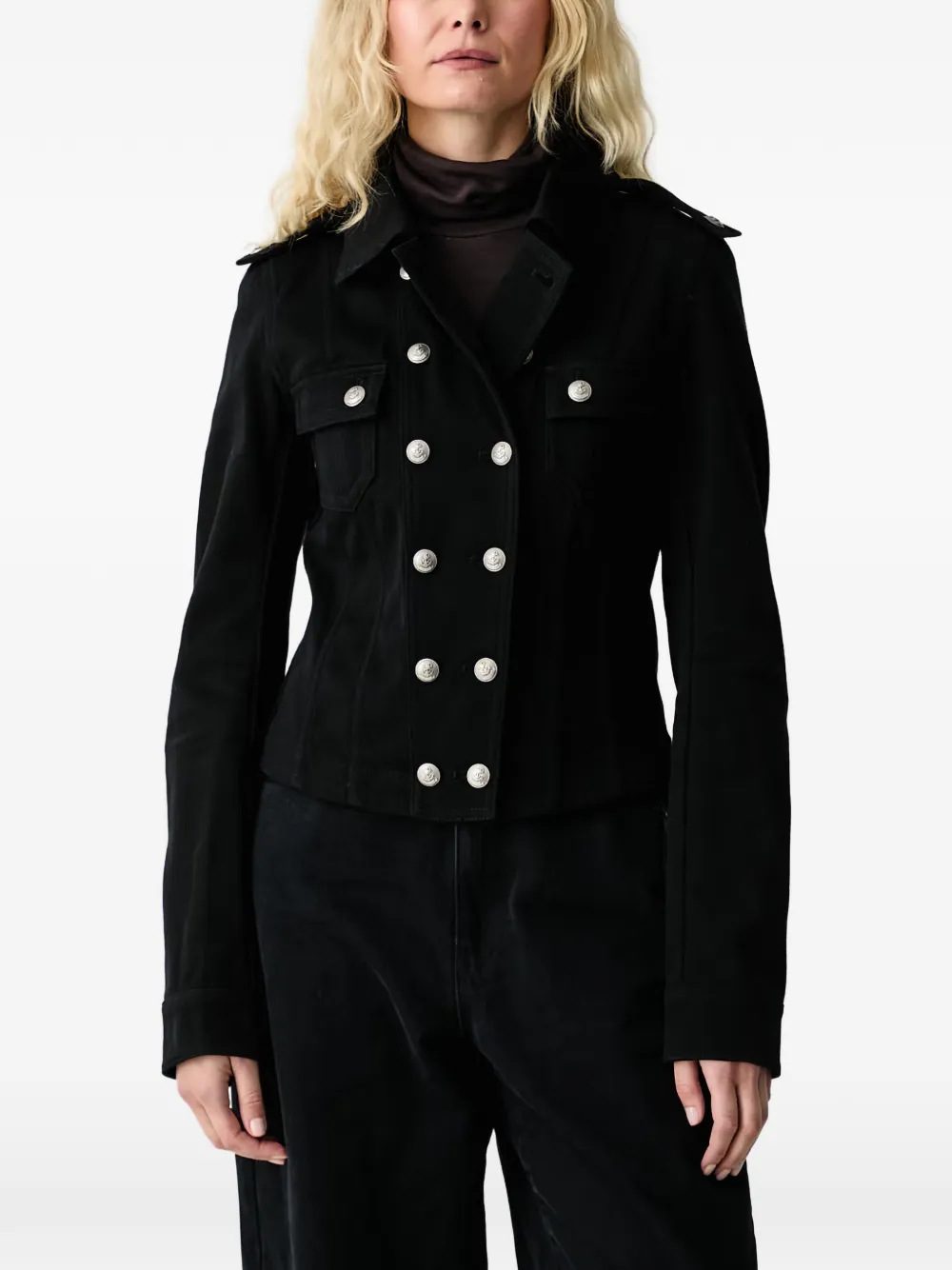 Miss Sixty double-breasted long-sleeve blazer - Black