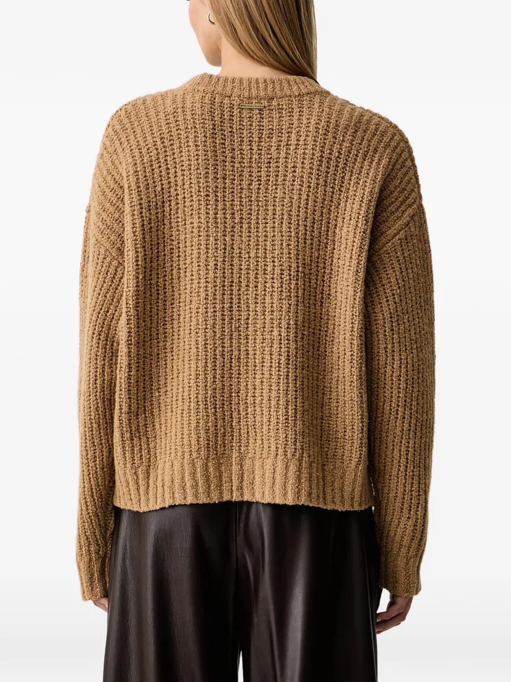 Michael Kors ribbed wool blend bouclé sweater Beige