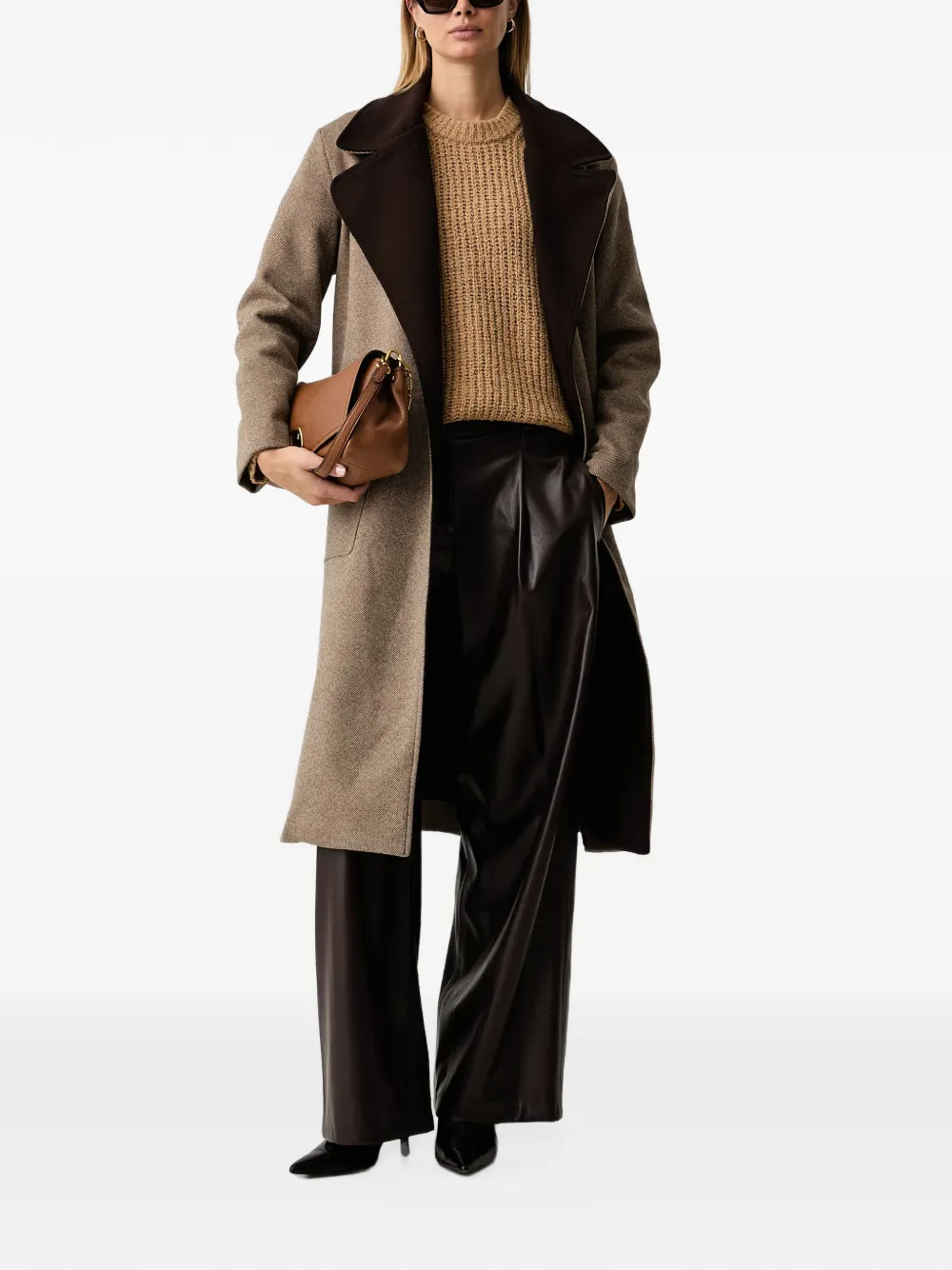 Michael Kors ribbed wool blend bouclé sweater Beige