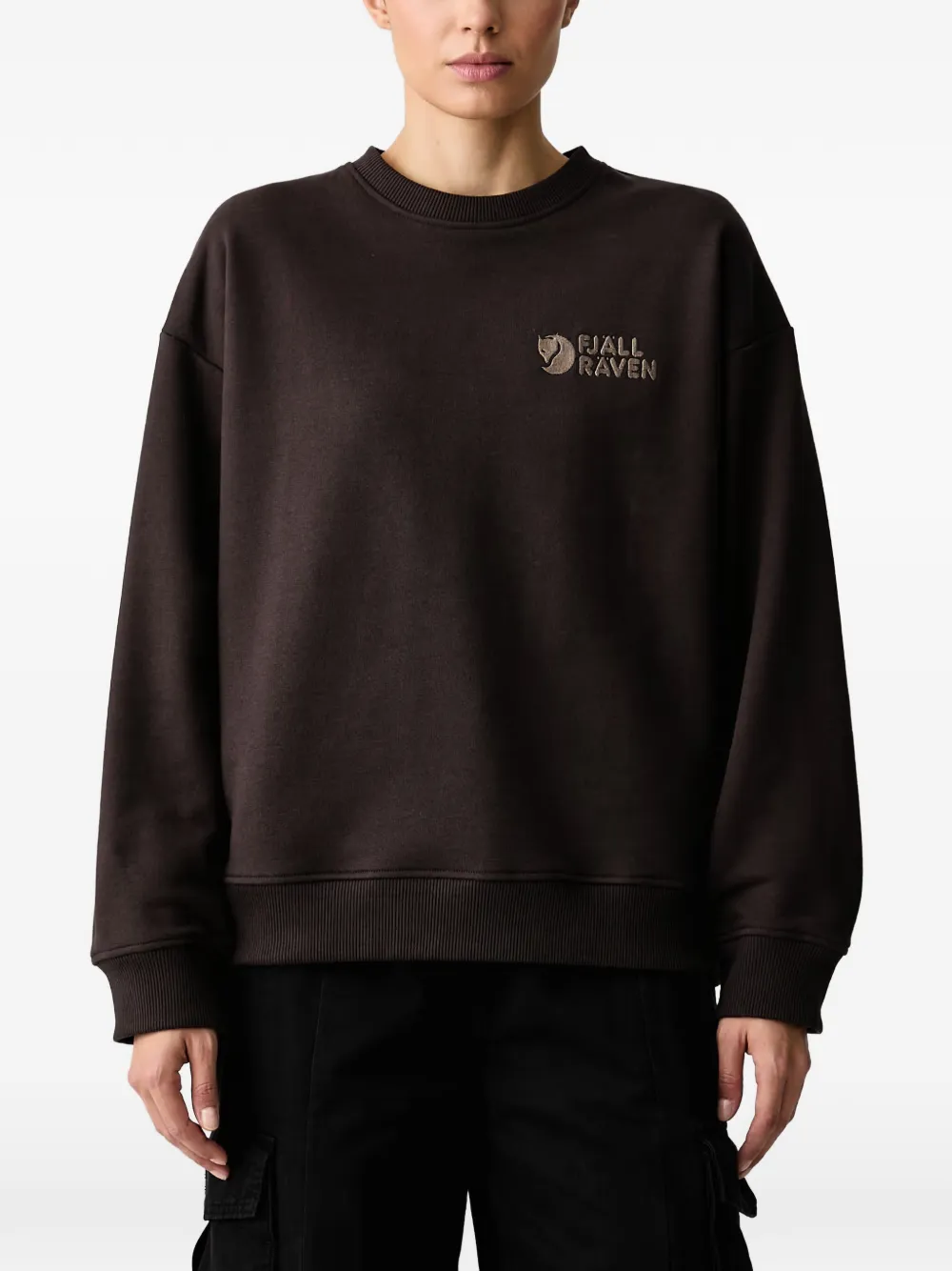 Fjällräven logo-embroidered sweater - Marrone