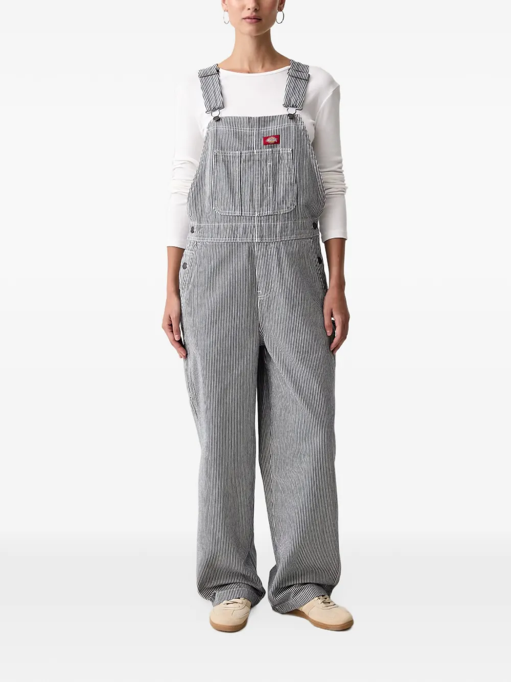 DICKIES striped cotton dungarees - Blu