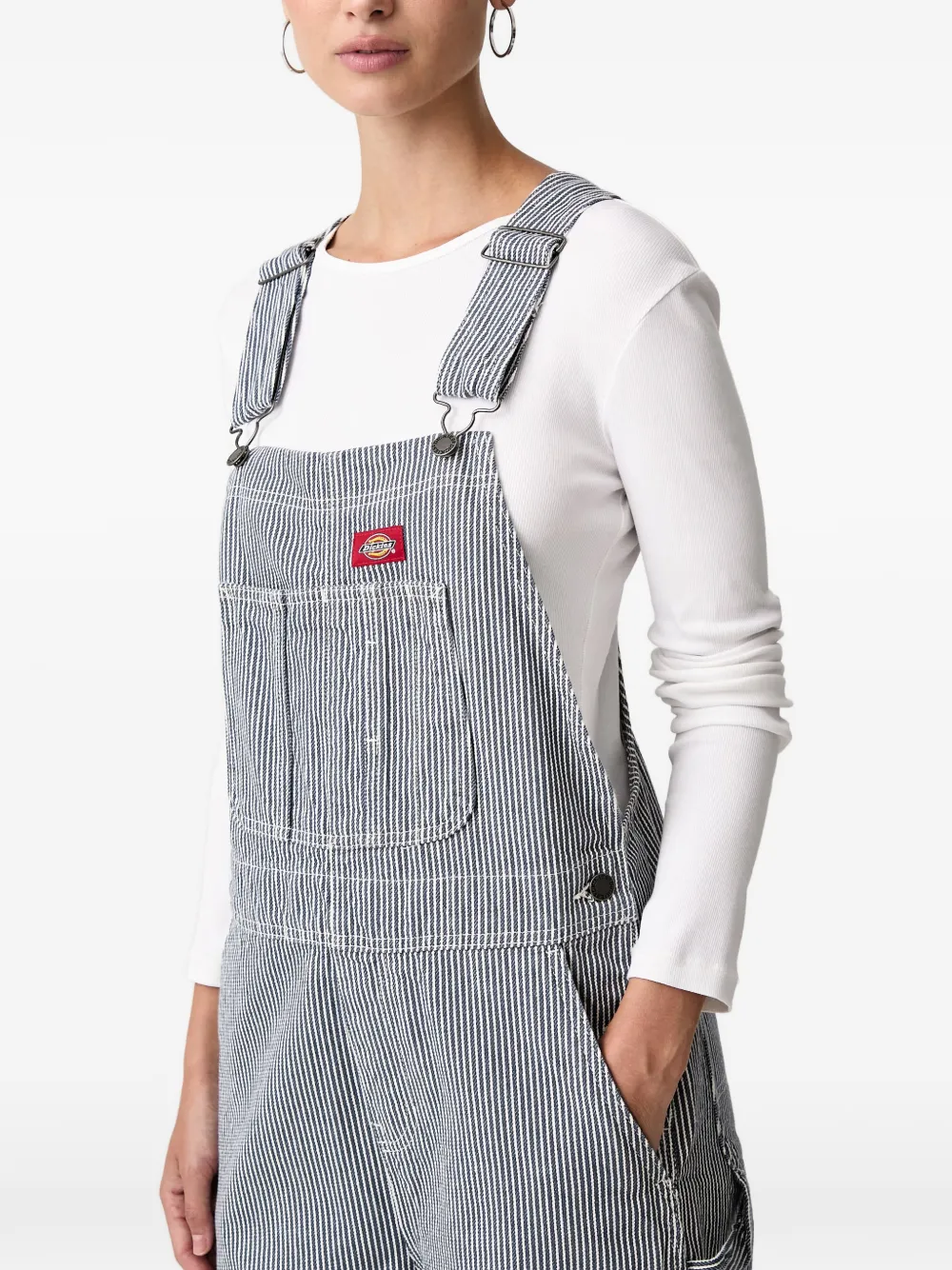 DICKIES Gestreepte katoenen tuinbroek Blauw