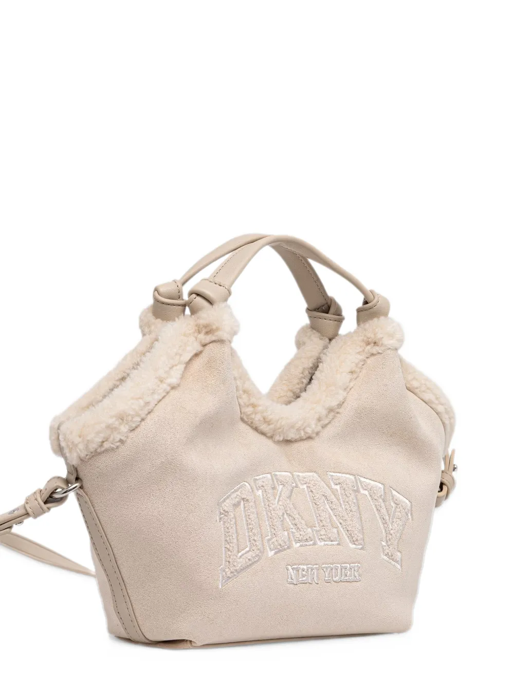 DKNY logo-patch two-way tote bag Beige