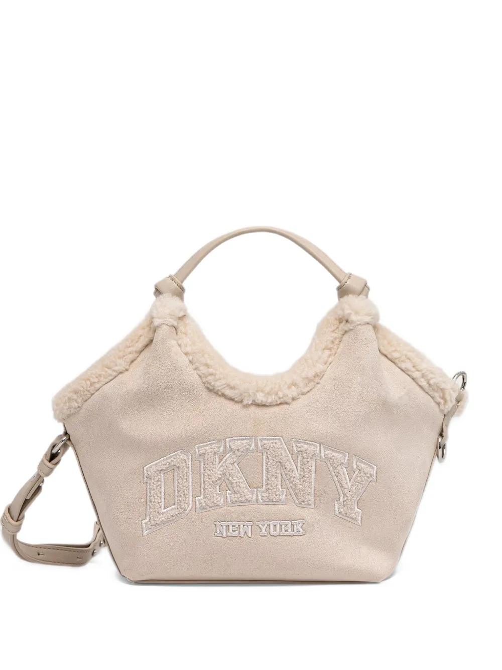 DKNY logo-patch two-way tote bag Beige