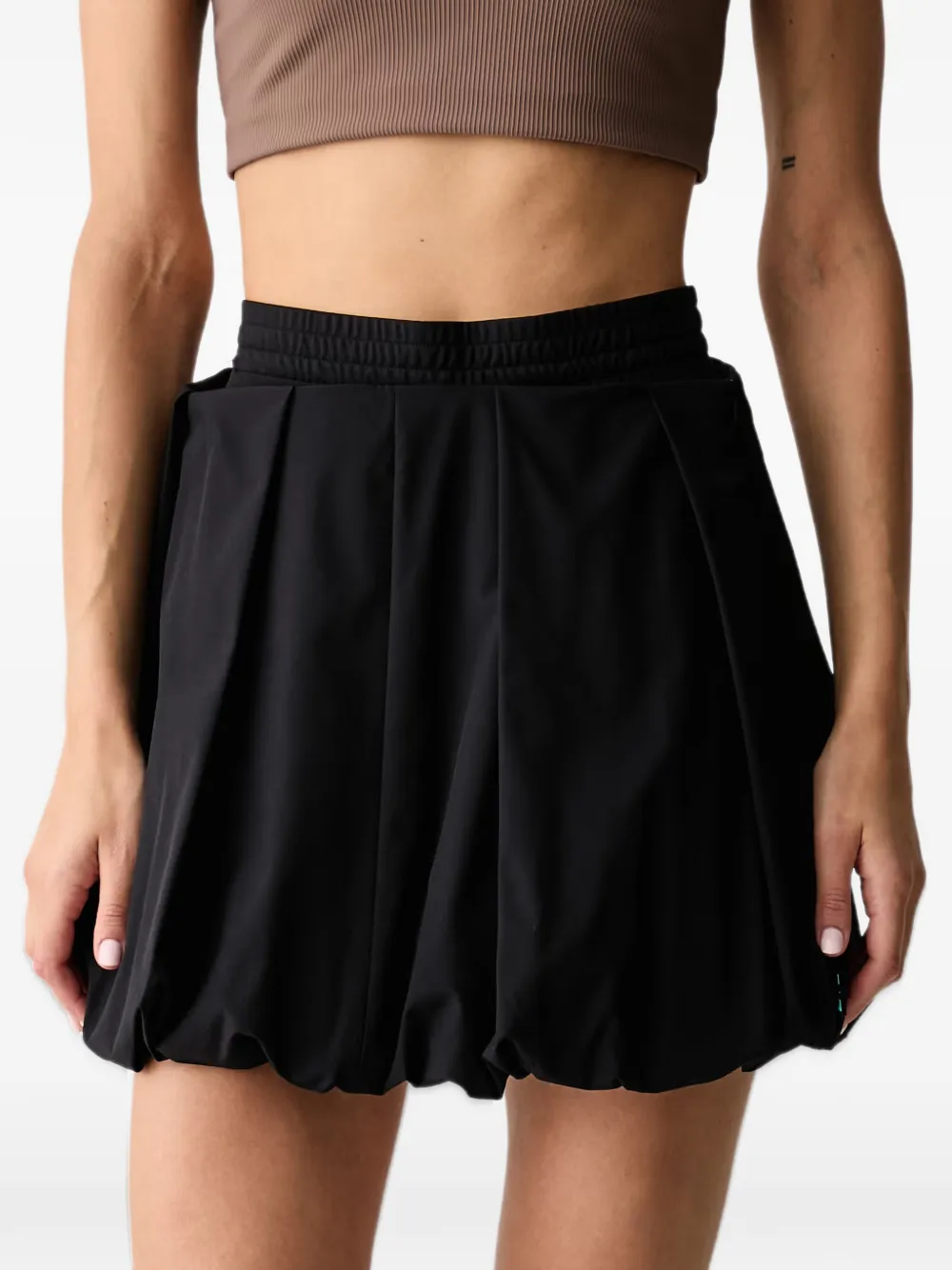 Ea7 Emporio Armani Geplooide mini-rok met bubbelzoom Zwart