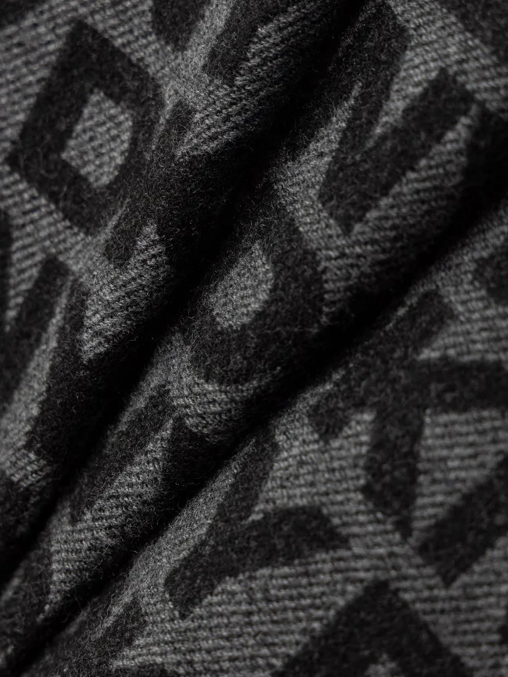 DKNY logo-print fringed scarf Grijs