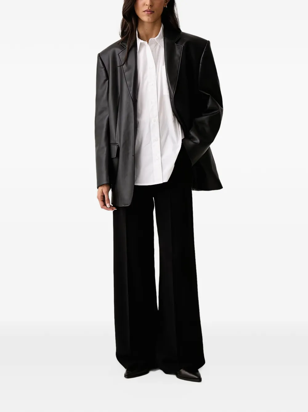 DKNY logo-embroidered button-down shirt Wit