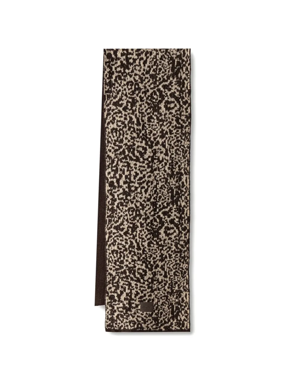 DKNY animal-pattern knitted scarf Bruin