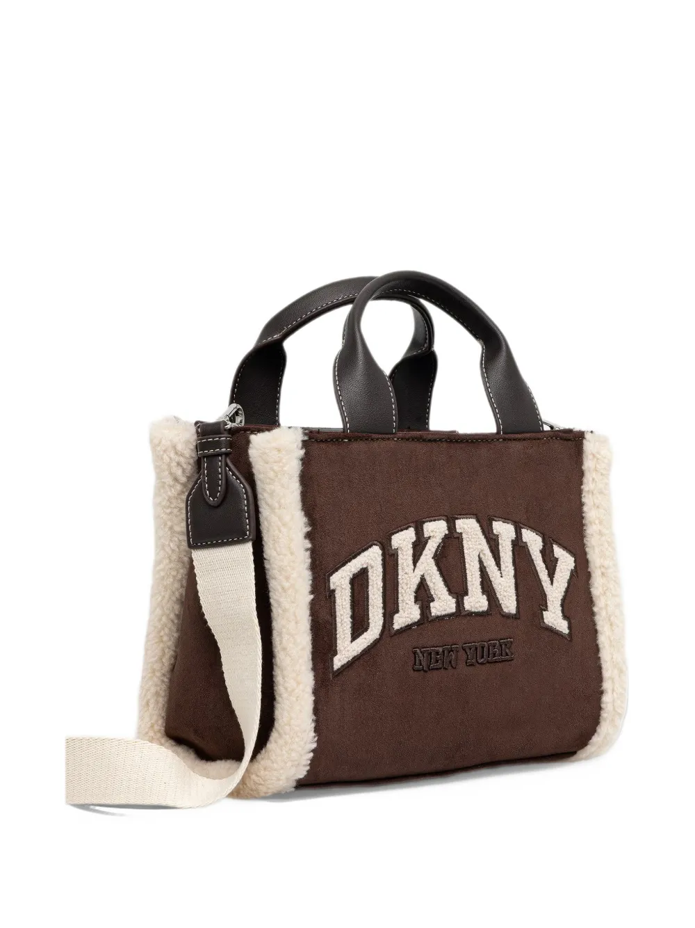 DKNY small Hadlee logo-patch tote bag Bruin