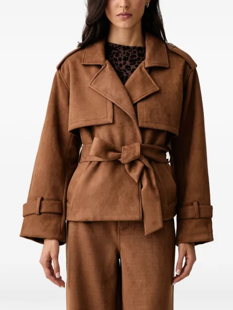 DKNY belted faux-suede jacket