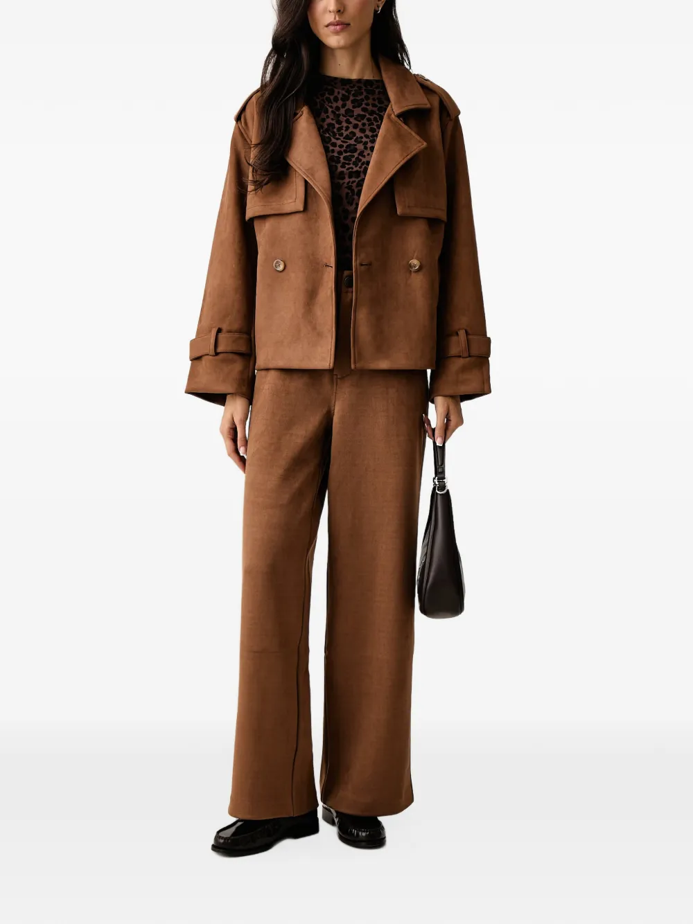DKNY belted faux-suede jacket Bruin