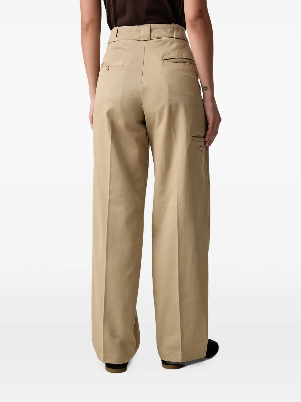 DICKIES Broek met logopatch Beige