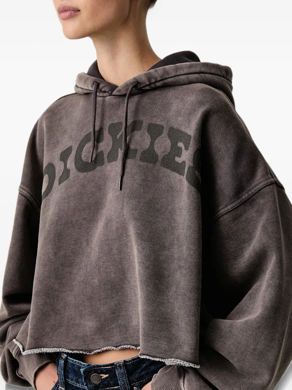 DICKIES Hollywood cropped hoodie met logo-print Bruin