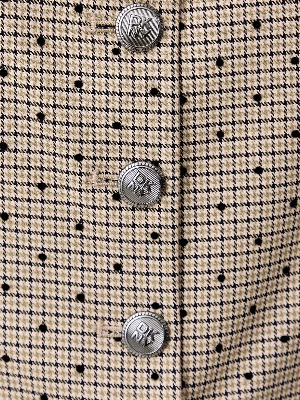 DKNY check-pattern button-front top Beige