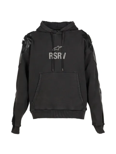 Alpinestars logo-print leather-panel hoodie