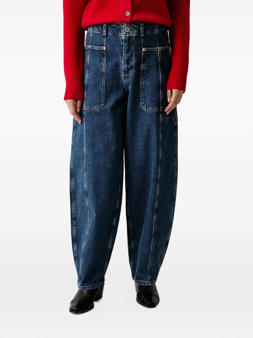 Mos Mosh MMRosy Galleon panelled wide-leg jeans - Blu