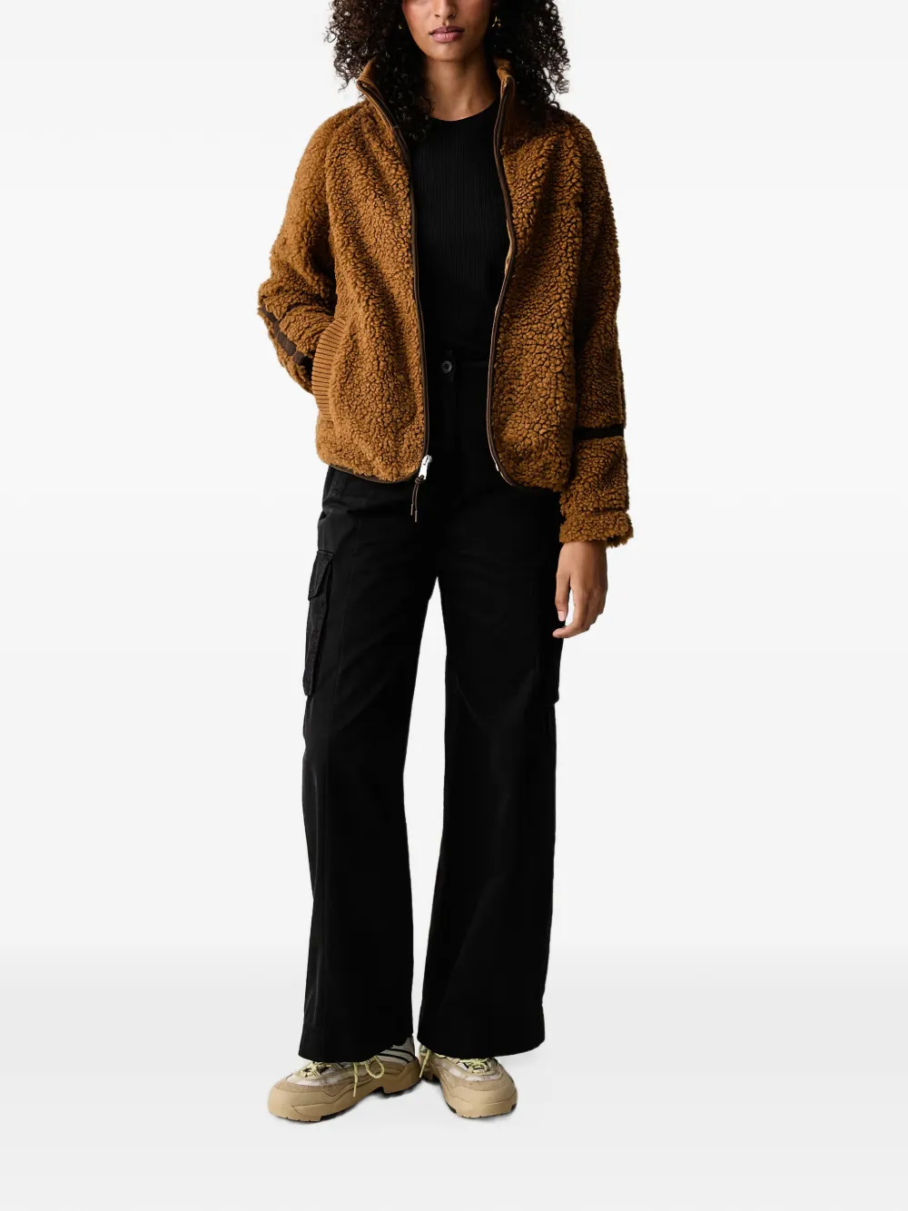 Napapijri fleece-texture zip-up jacket Bruin