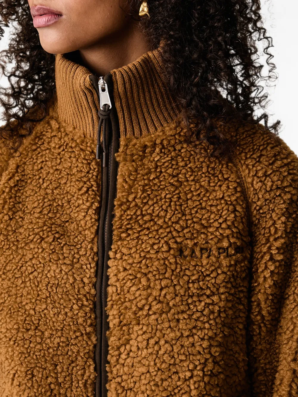 Napapijri fleece-texture zip-up jacket Bruin