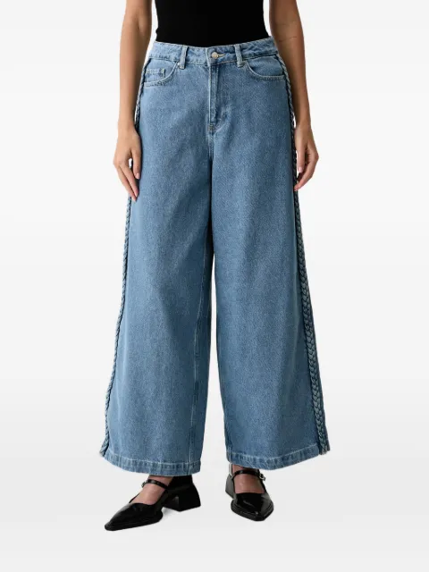 NEVER FULLY DRESSED braided wide-leg jeans