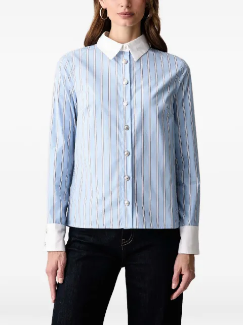 Morgan striped contrast-collar shirt