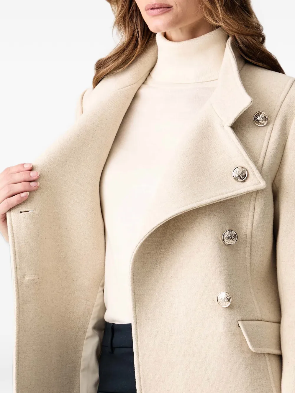 Morgan Jas met dubbele rij knopen Beige