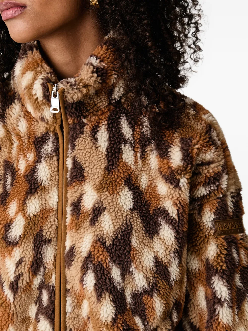 Napapijri Shima patterned fleece jacket Bruin