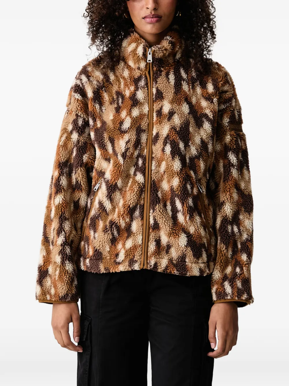 Napapijri Shima patterned fleece jacket Bruin