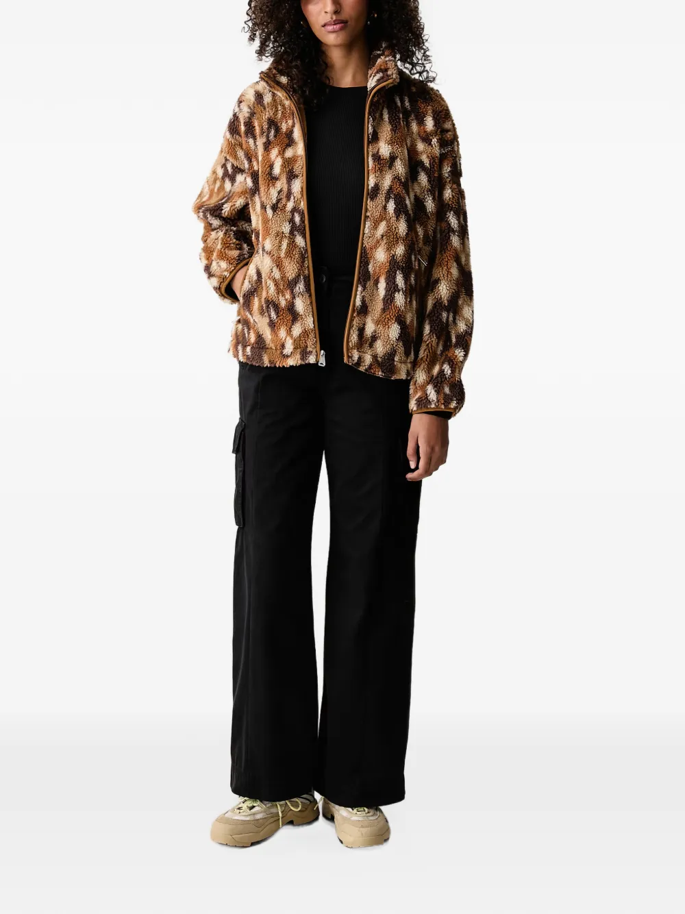 Napapijri Shima patterned fleece jacket Bruin