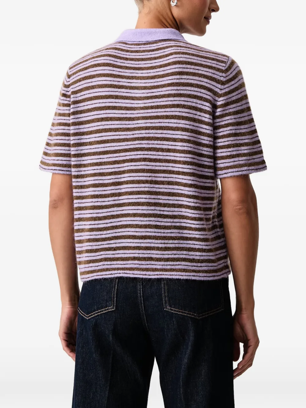 Mos Mosh MMMilvi gestreept poloshirt Paars