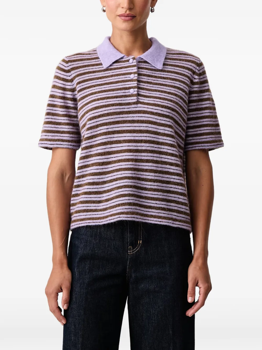 Mos Mosh MMMilvi striped polo shirt - Viola