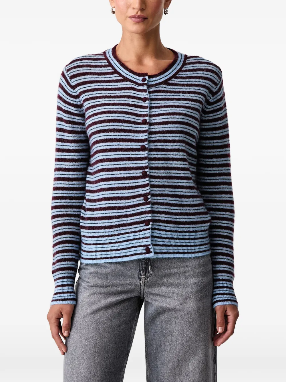 Mos Mosh Mmmilvi Striped Cardigan In Blue